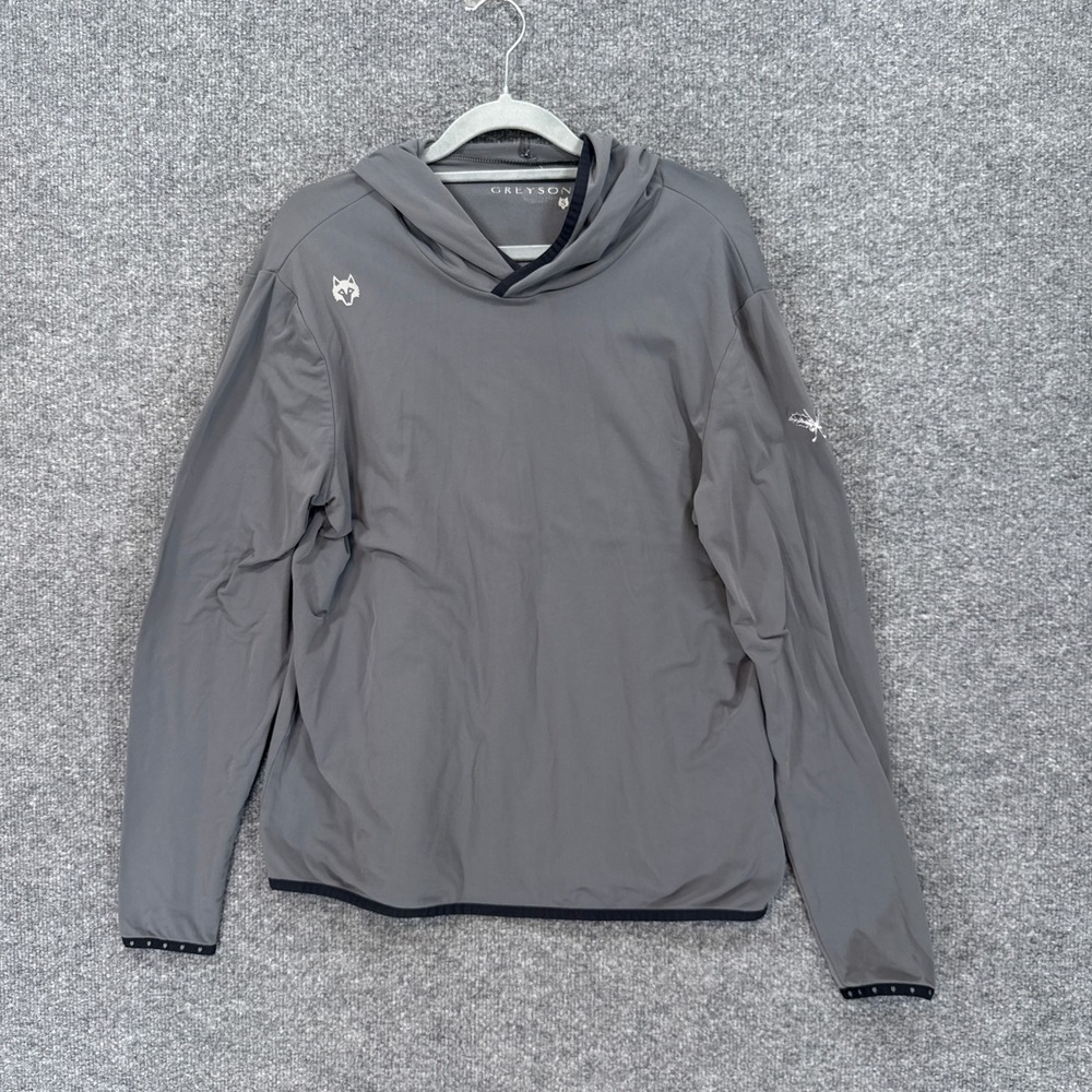 Greyson Hoodie Mens Small Gray Lightweight Stretch Active Performance Golf Layer